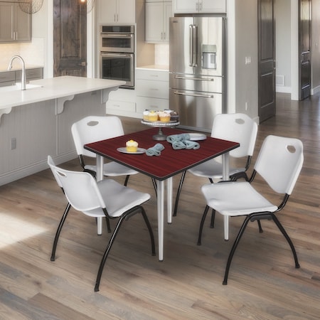 Regency Kahlo Square Table & Chair Sets, 42 W, 42 L, 29 H, Wood, Metal, Plastic Top, Mahogany TPL4242MHCM47GY
